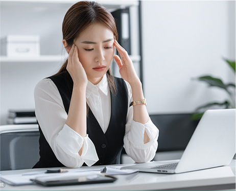 High mental stress from work and life